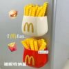 Madadang Magnetic Absorption Storage Box Household Refrigerator Multi-function Storage Sticker Cute French Fries Sealing Clip Ornaments Pen Cartridge