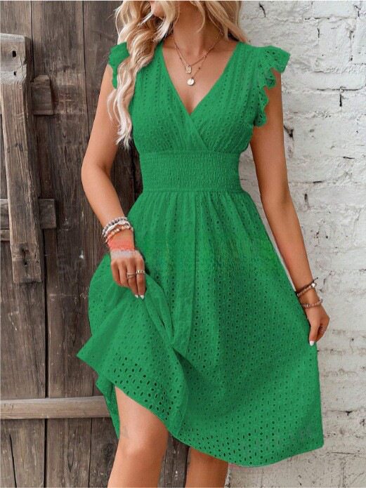 Elegant Ruffle Sleeve Dress Multi Color Summer Style Perfect for Parties Ready to Ship Low MOQ