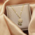 Колье с подсолнухом из циркона X1747#