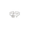 Light Luxury Niche Super Flash Zircon Love Ring Women's ins Style Advanced Design Sense Open Index Finger Ring Wholesale