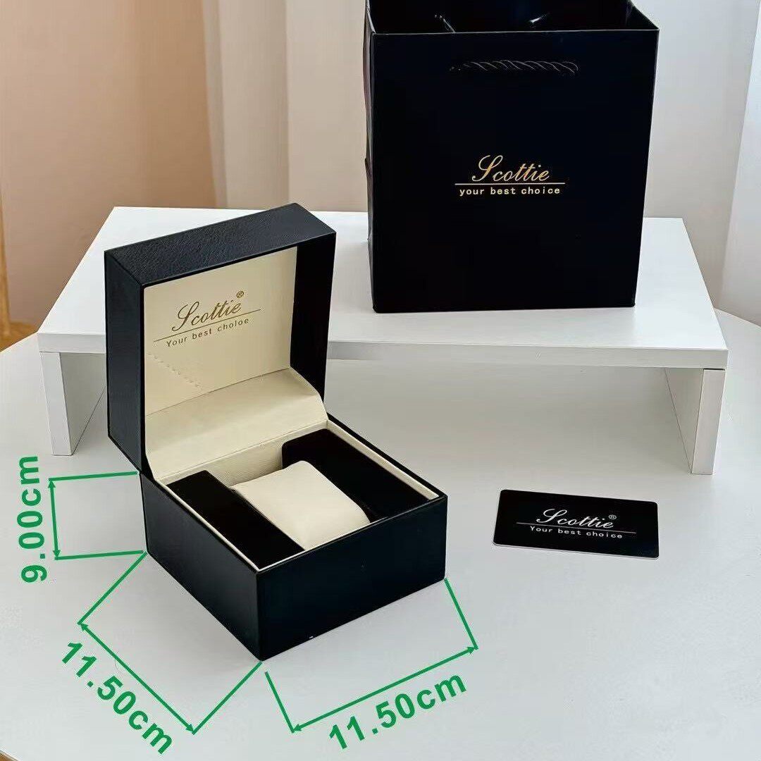 Schiottie Watch Box Flip-Top Watch Box Pu Leather Women's Watch Case Watch Outer Packaging Handbag Wholesale