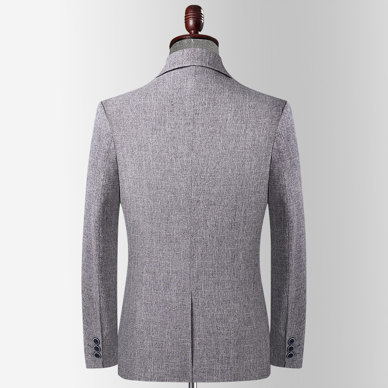 Áo blazer nam vải lanh pha cotton dáng ôm xẻ tà sau — Xanh xám nhạt, Màu xám nhạt