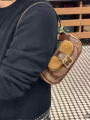 Koujia's New Soho Vintage Underarm Bag Ashton Small Baguette Motorcycle Bag Single Shoulder Crossbody Mahjong Bag for Women