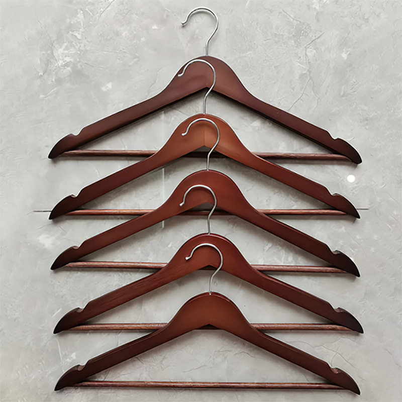 Solid Wood Clothes Hanger Clothing Store Hotel Wholesale Household Clothes Support Bedroom Drying Clothes Rack Wooden Adult Clothes Rack