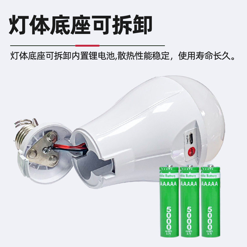 Smart Led Bulb E27 Screw Emergency Bulb Energy-Saving Wholesale Household High-Brightness Emergency Lighting Rechargeable Emergency Light