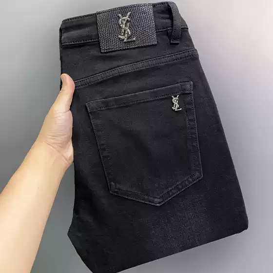 European Station Jeans Men's Spring and Autumn 2024 New Trendy Brand Men's Pants Slim-fit All-match Casual Straight High-end Men's Pants