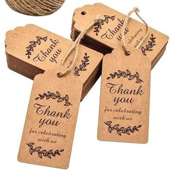 Spot wave head Thankyou Kraft paper tag tag message baking gift packaging Amazon