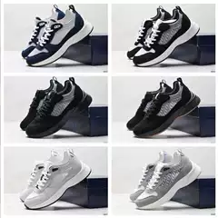 Cross-Border European Station B25 Printed Letter Cd Patchwork Low-Top Breathable Lace-Up Trendy Casual Shoes Trendy Men's Shoes