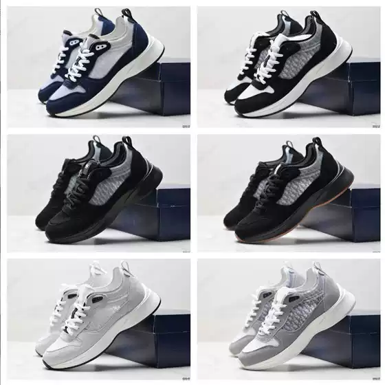 Cross-Border European Station B25 Printed Letter Cd Patchwork Low-Top Breathable Lace-Up Trendy Casual Shoes Trendy Men's Shoes
