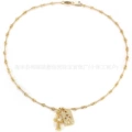 Gold diamond-free cross necklace