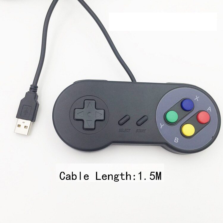 SNES有线游戏手柄 USB接口 PC电脑游戏手柄 超任游戏机配件复古