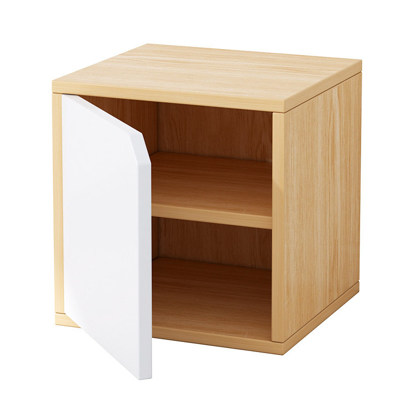 书架落地置物架桌面收纳储物柜ins奶油风自由组合小书柜带门矮柜