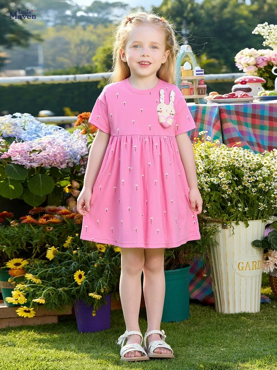 [Style] Girls' Dress, Cute Rabbit Kids' Skirt, Summer Kids' Dress