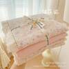Popular Cloud-Like Kapok Wrinkled Yarn Double-Layer Yarn Lace Four-Piece Set Small Fresh Floral Machine Washable Bed Bed Sheets Quilt Cover