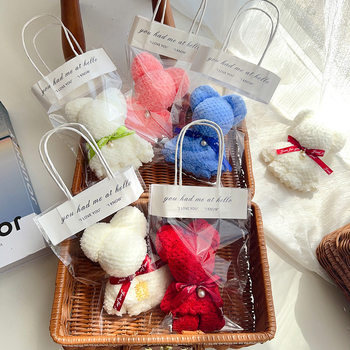 Bear towel hand gift pineapple checkered square birthday Christmas gift wedding shop celebration push wholesale