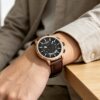 Aiqi Watch Men's Stylish and Simple Three-Eye Quartz Watch with Calendar, Sports Waterproof, Luminous Men's Wristwatch