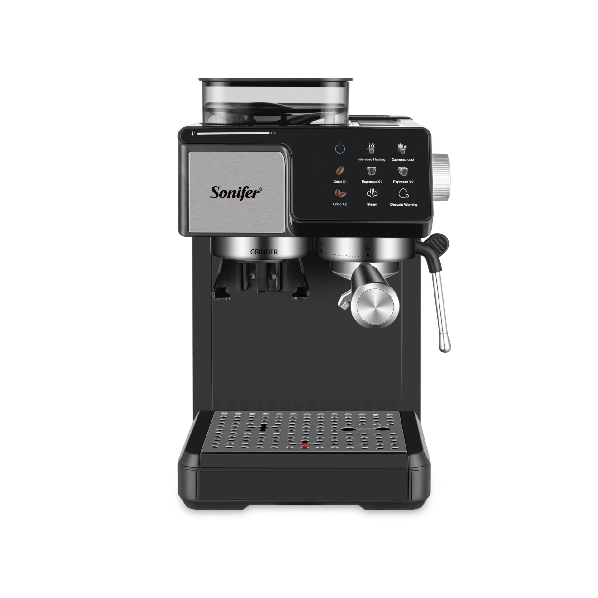 Cross-Border European Coffee Machine Semi-Automatic Espresso Machine Grinding Brewing Steam Espresso Machine