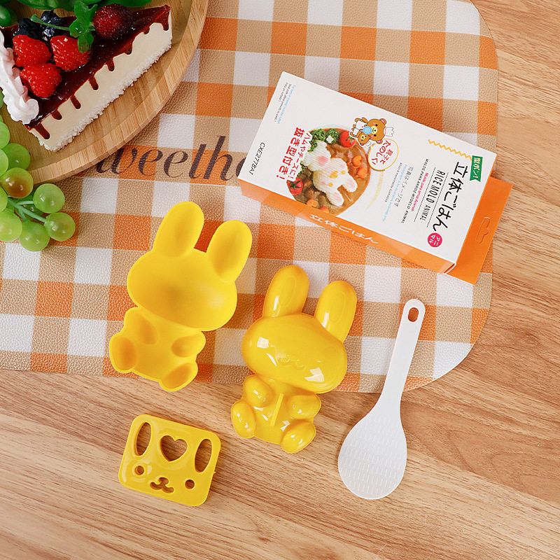 Wholesale Rabbit Rice Ball Mold Cute Baby Rice DIY Shaping Set Rice Bowl Curry Rice Mold Cross-Border