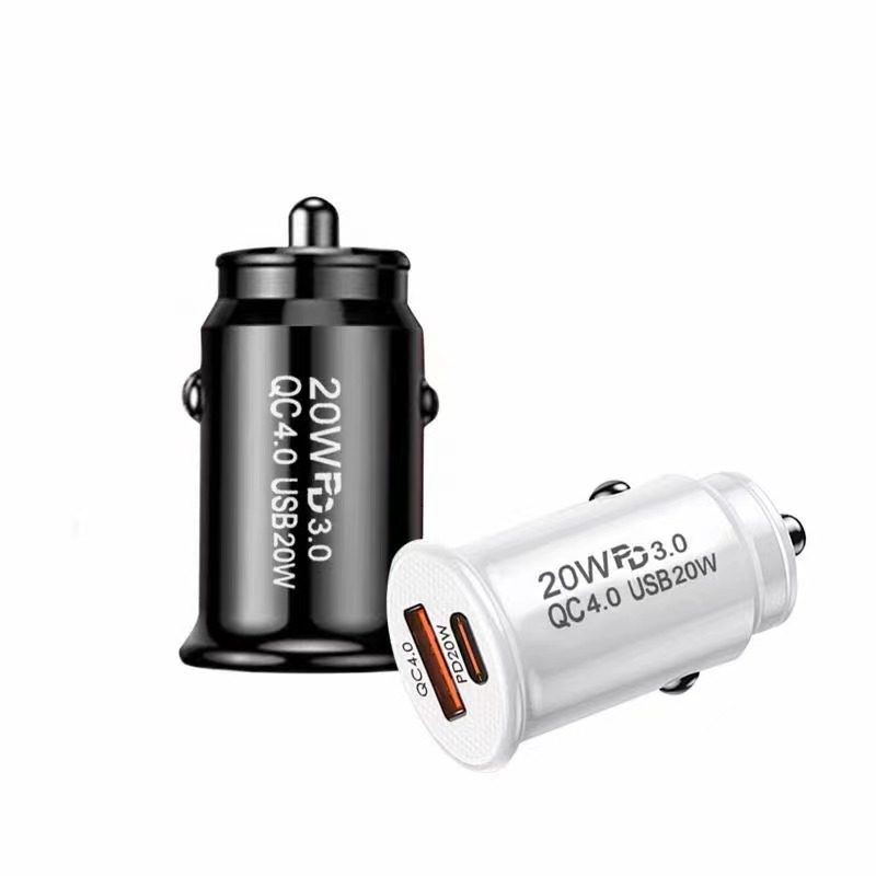 Car charger fast charging QC4.0 PD20W car cigarette lighter one-on-two conversion head double fast charging car charging head