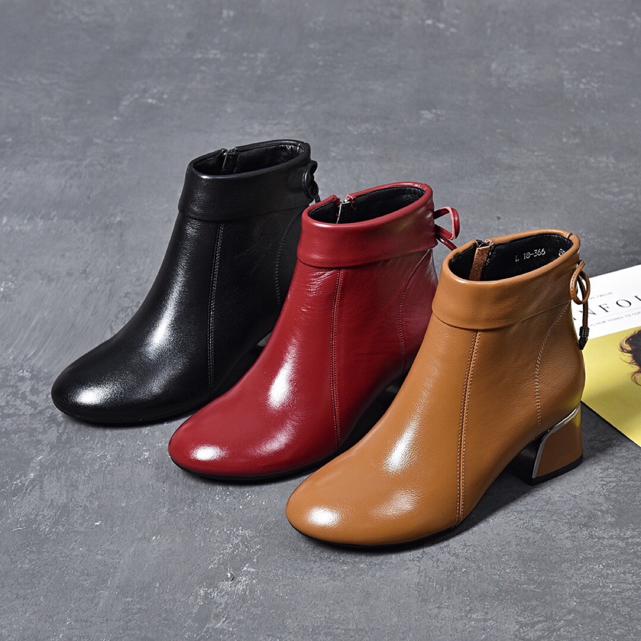 Mã D3712 Giá 1510K: Boot Cổ Thấp Nữ Torehu Gót Vuông Hàng Xuân Thu Đông Giày Dép Nữ Chất Liệu Da Bò G04 Sản Phẩm Mới, (Miễn Phí Vận Chuyển Toàn Quốc).