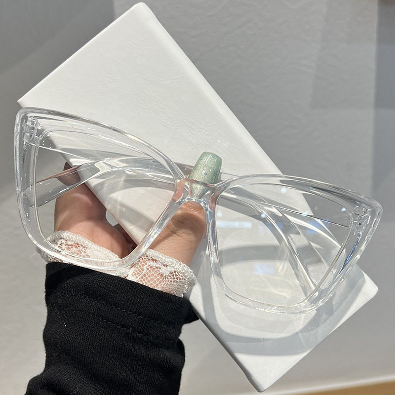 Fashion European and American Cross-Border Eyeglass Frames Cat-Eye Sunglasses Trendy Versatile Slimming High-End Sunglasses Large Frame Non-Prescription Glasses