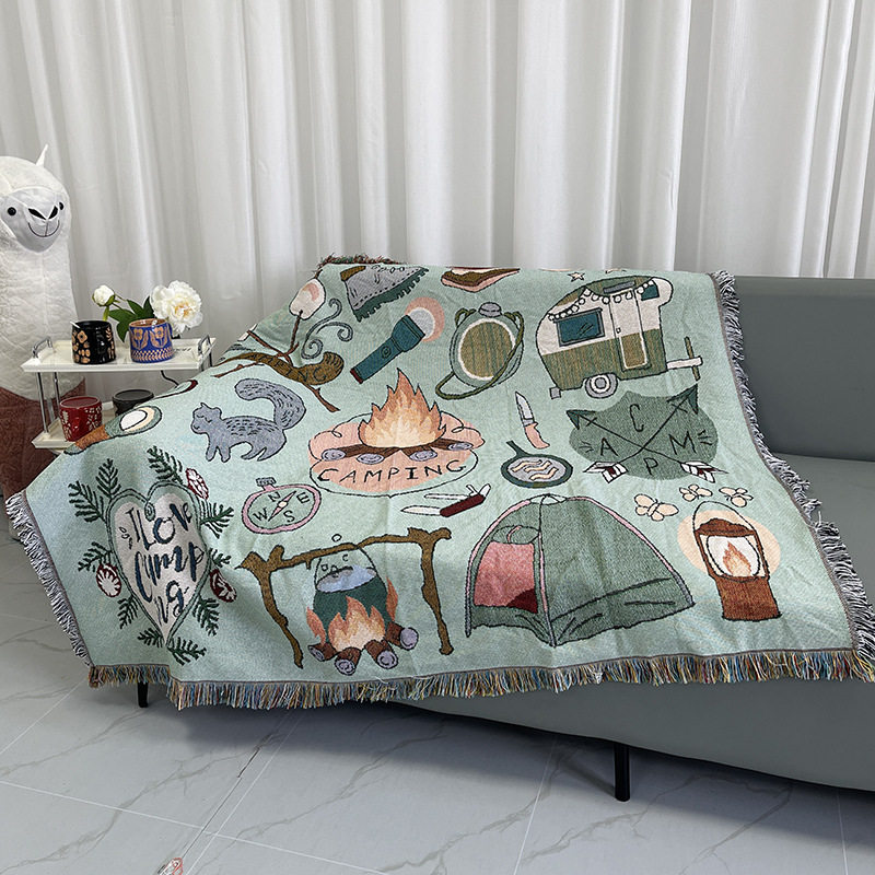 Nordic Sofa Cover Cloth Multi-Purpose Camping Blanket Single Sofa Thread Blanket Decorative Tapestry Leisure Throw Blanket Camping Blanket Wholesale