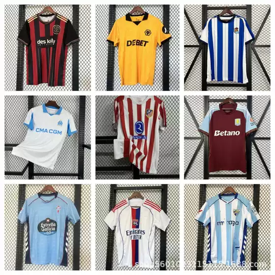 2627 Thai Version Football Jerseys Marseille Wolves, Atletico Madrid, Lyon, Bohemia, Malaga, Aston Villa Short-Sleeved Jerseys