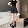 Chinese-Style Jacquard Pleated Skirt, A-Line Skirt for Petite Women, Slimming Short Skirt, Elegant High-Waisted Skirt