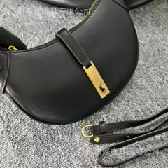 Cross-Border Lauf Polo Jung Soo-Kyung Style Retro Croissant Bag Single Shoulder Underarm Large Capacity Cowhide Crossbody Saddle Bag