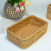 Rattan Woven Storage Basket Desktop Coffee Table Storage Box Storage Box Snack Toy Storage Basket Household Storage Basket