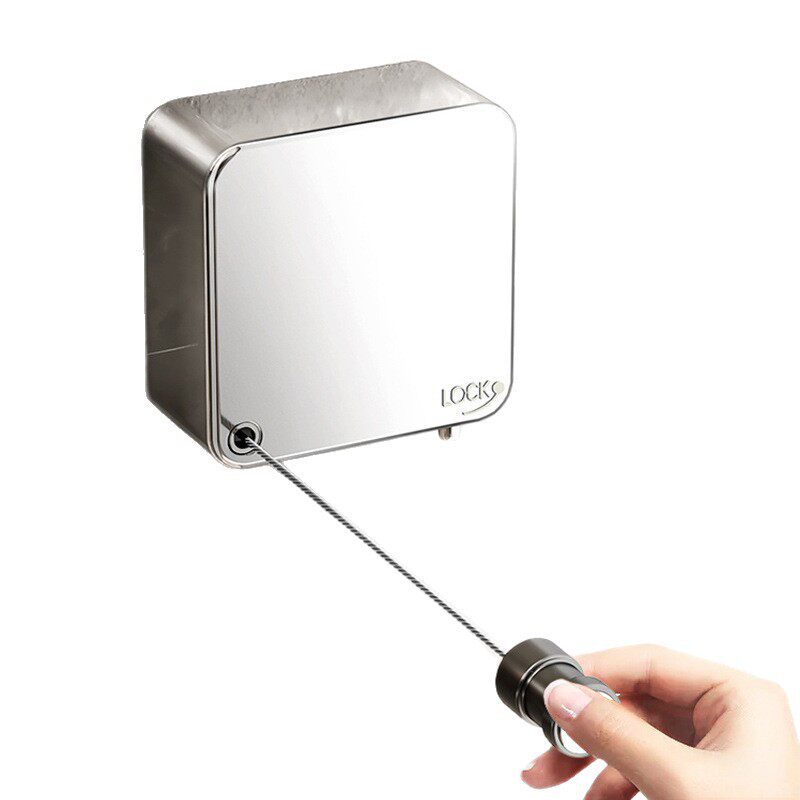 Indoor Clothesline Without Drilling for Hotel Balcony Bathroom, Invisible Retractable 304 Stainless Steel Mini Shrink Wire