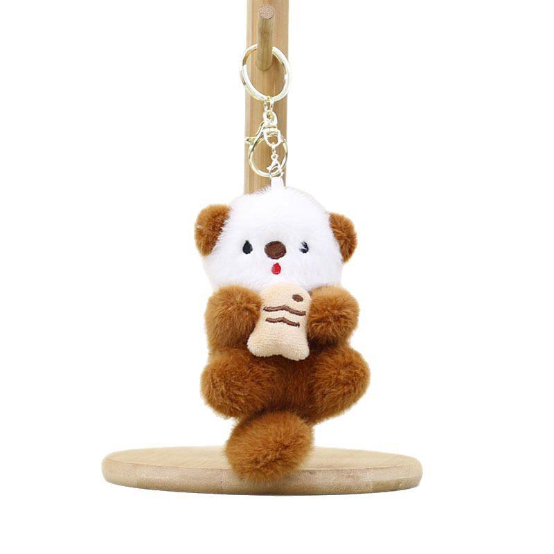 Cross-border Cute Moe Water Seto Pendant Plush Toy Doll Holding Fish Sea Otter Bag Pendant Keychain Doll