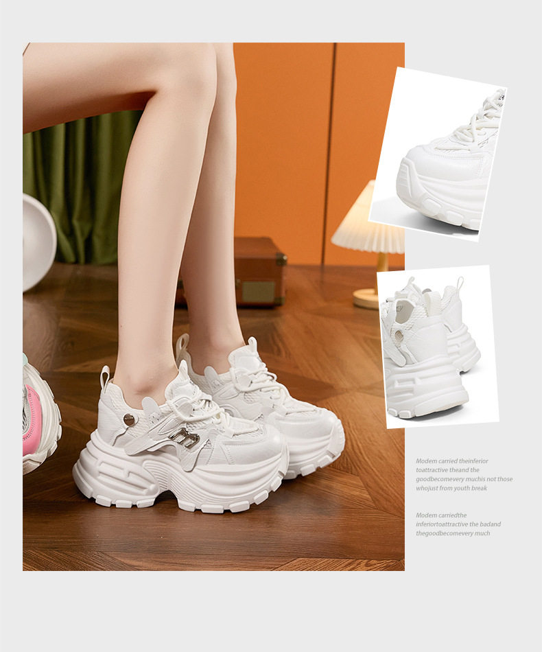 Giày sandal cao gót nữ hở mũi đế dày tăng chiều cao 2026 — Quả cầu, Xanh lá, Trắng chi tiết 3