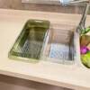 Extendable Draining Basket Kitchen Vegetable Basket Vegetable Washing Basin Draining Household Living Room Fruit Plate Sink Transparent Draining Basket