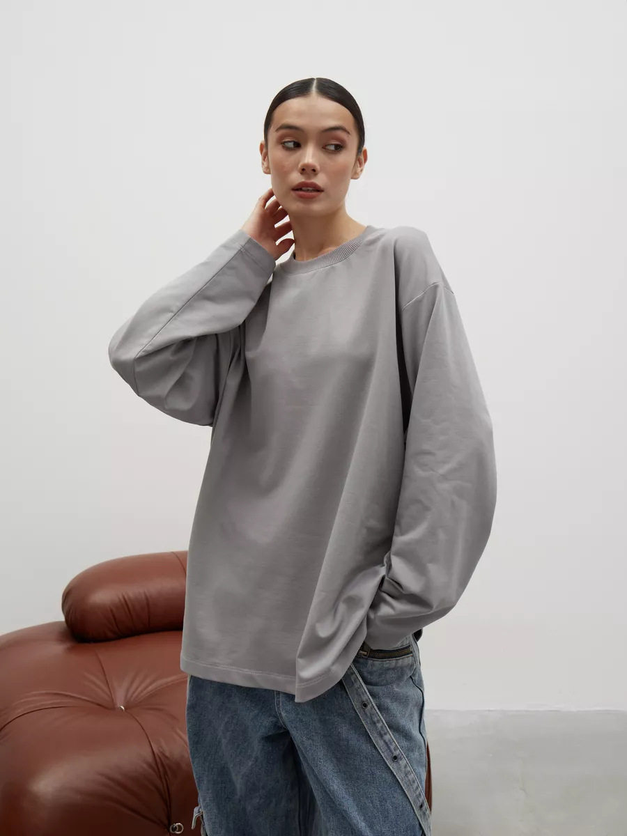 Womens Long Sleeve T Shirt 260g Combed Cotton Solid Color Loose Fit Casual Style High Quality Ready to Ship