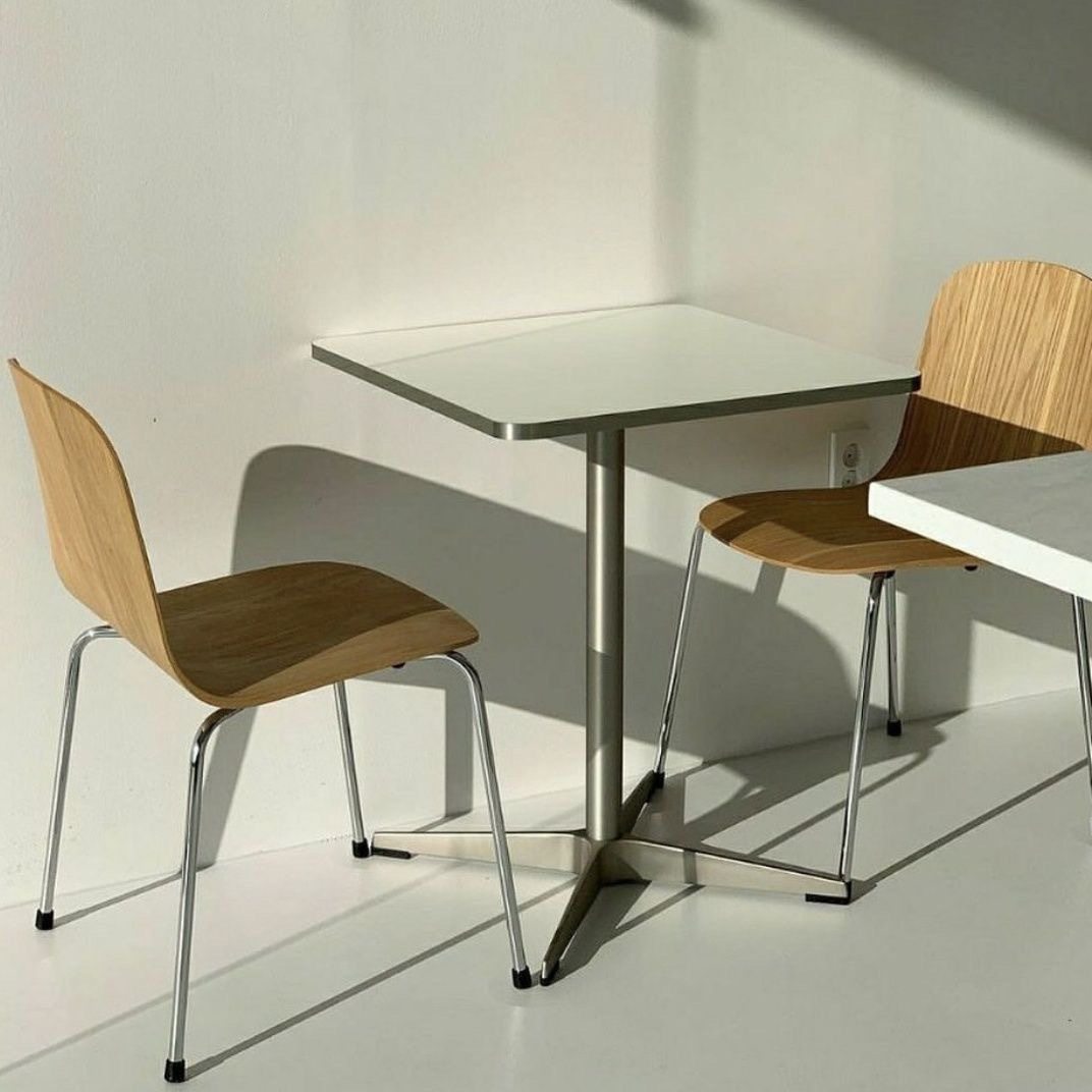 出口伊姆斯银边餐桌现代简约韩国圆形小户型咖啡厅餐厅中古办公桌