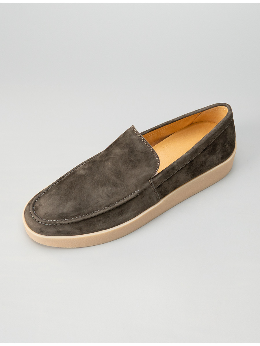 Giày lười nam da lộn cao cấp xỏ chân thủ công — Màu nâu, màu đen, Màu nâu cà phê, màu xám