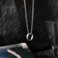 Titanium steel ring necklace-60cm titanium steel chain
