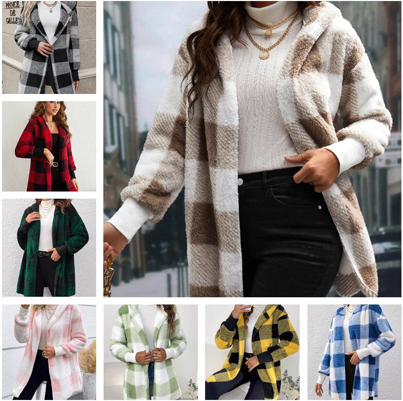 Loose Fit Plaid Cardigan Cozy Knit Fashionable Design Perfect for Fall Wholesale Available fast shipping