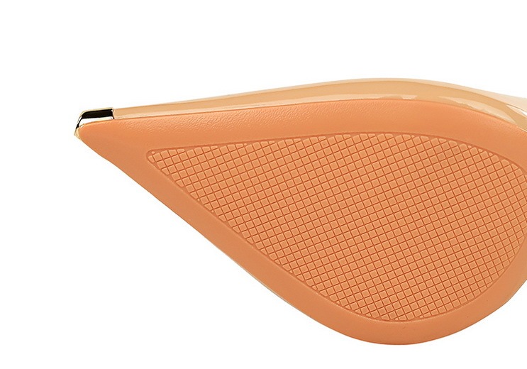 Giày cao gót nữ mũi nhọn nhọn gót thanh mảnh khoét hông phối kim loại — 8829-5 Đen 10.5CM, 8829-5 màu cam 10.5CM, 8829-5 màu nude 10.5CM, 8829-5 Trắng 10.5CM