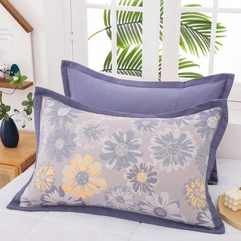 Cotton Gauze Pillowcase Pair of Cotton Thickened Extra Large Pillowcase Single Sweat-Absorbing Breathable Adult Pillowcase