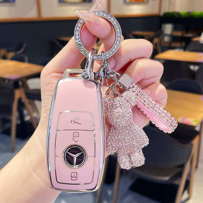 Suitable for Mercedes-Benz key cover E300L package C260L car A200L shell GLC300/GLE/GLA female buckle GLB full package