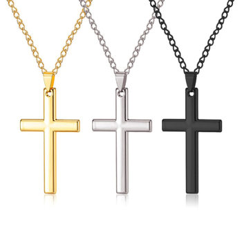 2023 Simple Cross Necklace High Sensitive Surface Niche Jewelry Pendant Cross-border E-Commerce Factory Direct