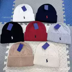 Popular Fashionable Winter New Couple Classic Pony Embroidered Twist Knitted Hat Outdoor Warm Woolen Hat Cold Hat