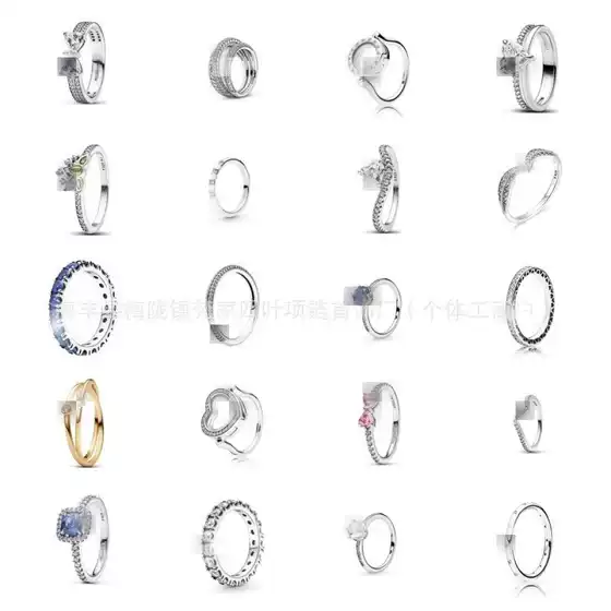 Pan Jia Dora Ring 925 Silver Wish Sparkling Style Shape Series Couple Ring Matching Ring