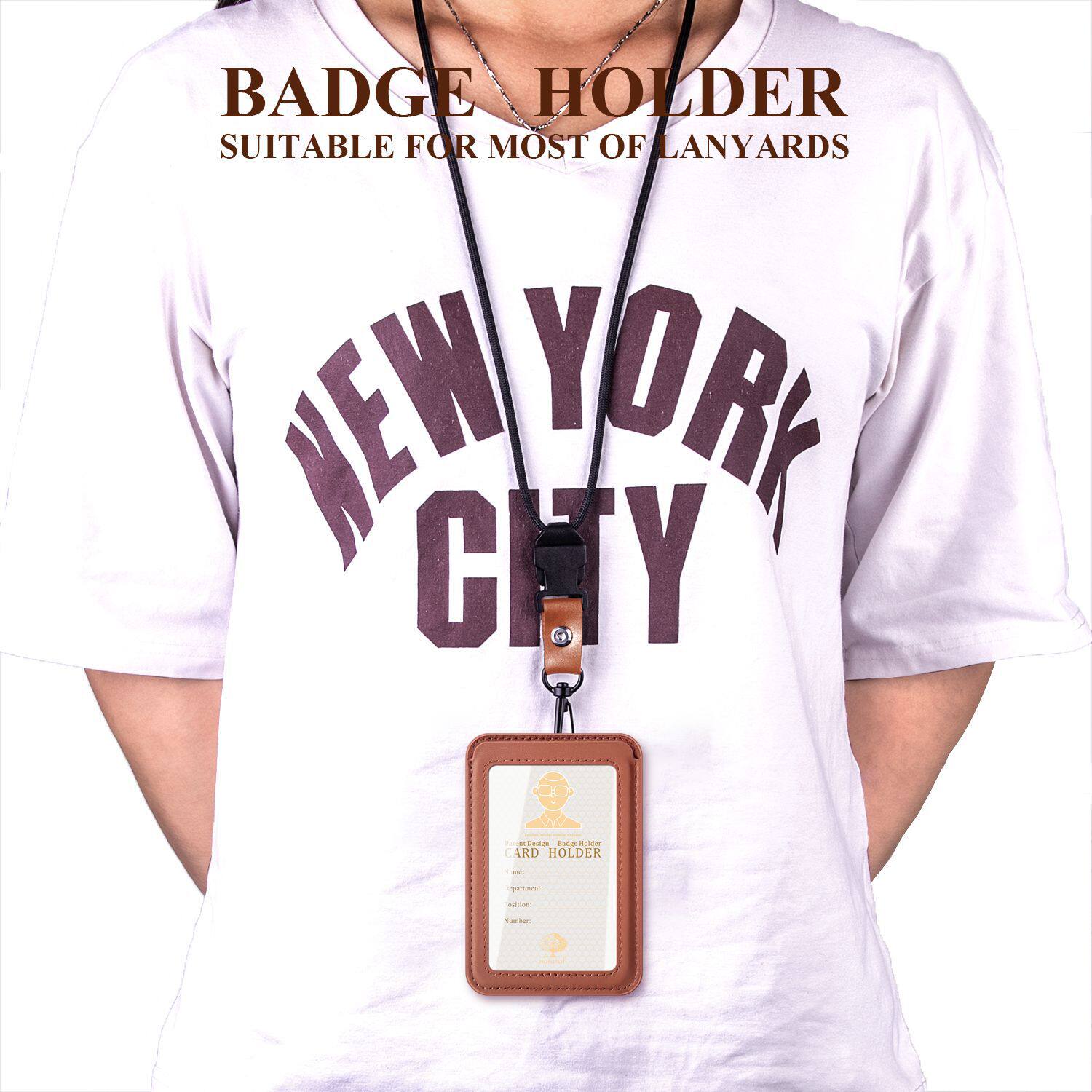 Genuine Leather Job Card Card Holder for Students and the Elderly Access Control Work Card Brand Card Brand Gift Exhibition Card Holder