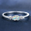 Jiuqin Jewelry Cross-border E-commerce Hot Selling Explosions silver Opal Ring Ring Fashion Trend Women's Tail Ring Ring