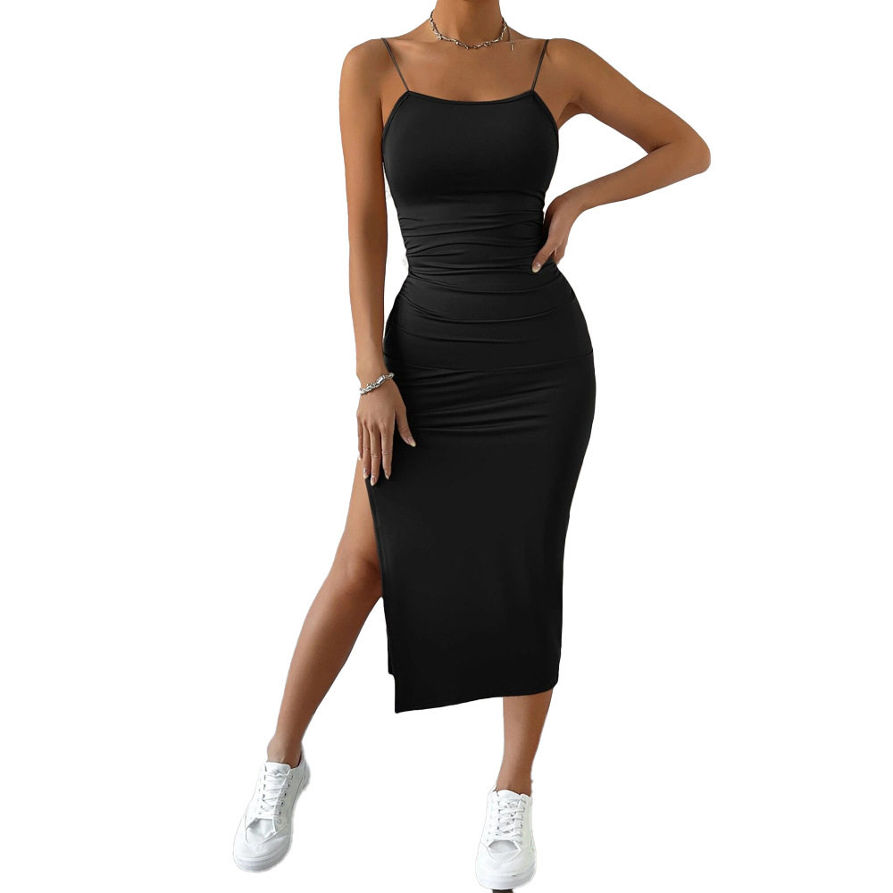 Womens Spring Fashion Sexy Backless Slit Design Bodycon Midi Dress Elegant Evening Wear Wholesale Available