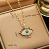 [Titanium steel] Micro-inlaid elegant light luxury full diamond real gold exquisite titanium steel necklace women's fashion trendy clavicle chain