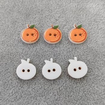 Elegant Versatile Orange Resin Two-Eye Buttons Factory Direct Sale Fashion Clothing Sewing Buttons Children's Shirt Buttons